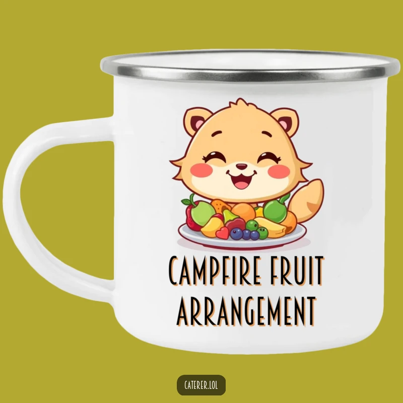 Funny Fruit Arranger Animal Camping Mug: Cheerful Sips Around the Campfire