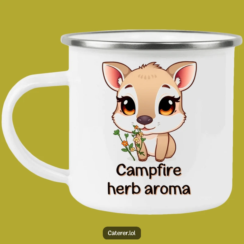 Funny Curious Animal Camping Mug: Nature Sips with Fragrant Herbs