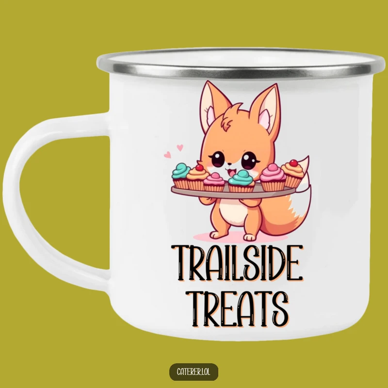 Funny Fox Baker Camping Mug: Energetic Sprite's Dessert Chalice, Sweet Camp Treats