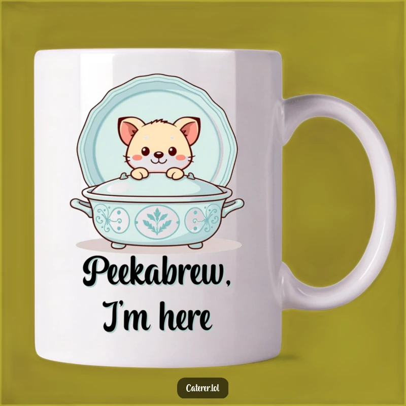 Funny Peekaboo Animal Mug: Playful Reveal from Serving Tray, Great Gift