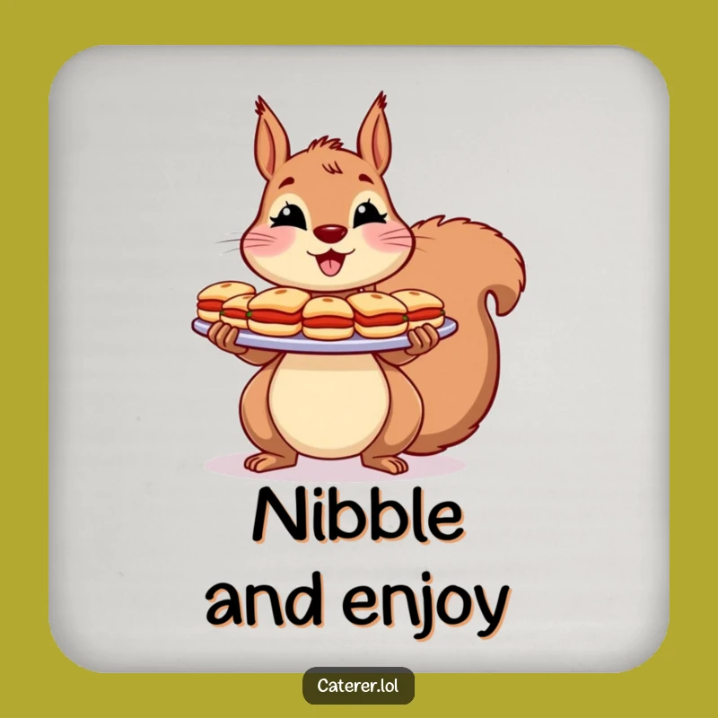 Funny Squirrel Sandwich Coaster: Cheerful Host Accessory, Hilarious Drink Protector