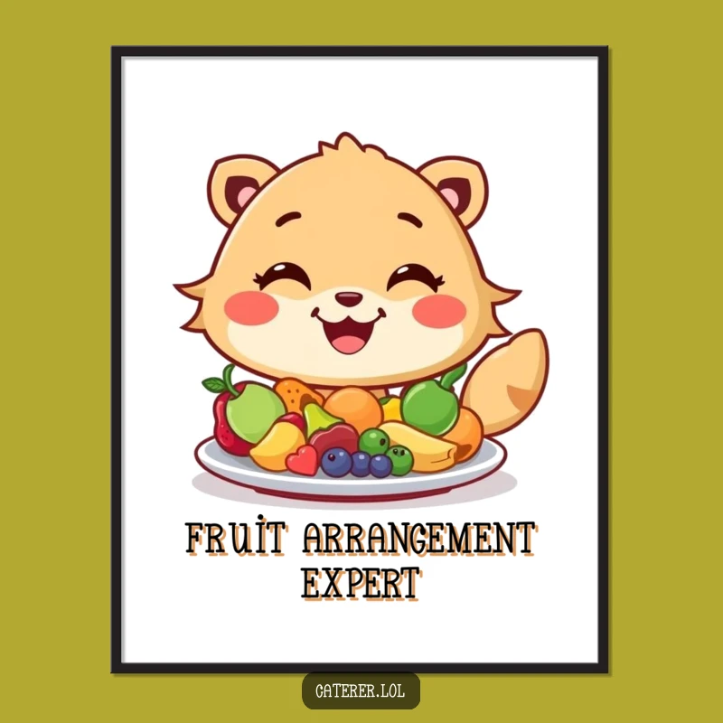 Funny Fruit Arranger Animal Poster: Cheerful Wall Art for a Whimsical Home