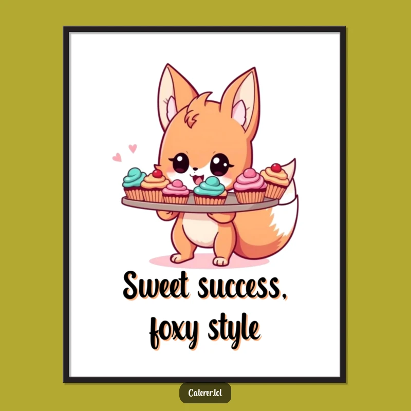 Funny Free Printable Wall Art: Cupcake Fox Sprite - Downloadable Decor!