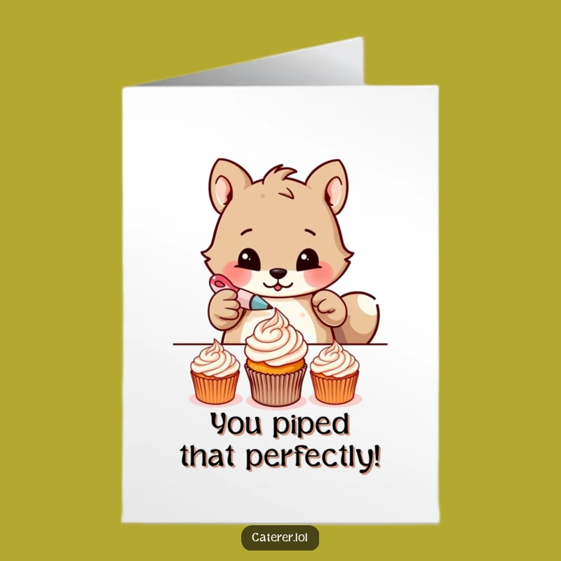 Congrats Free Printable Card: Cupcake Artist Animal, Humorous Downloadable Achievement Gift
