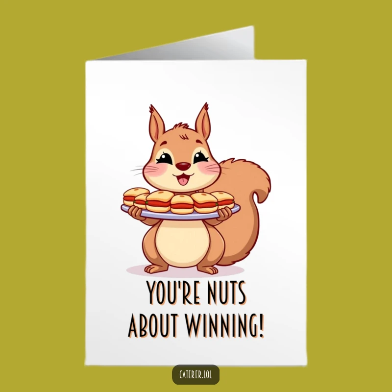 Free Printable Congrats Card: Squirrel Host, Tiny Sandwiches, Instant Download