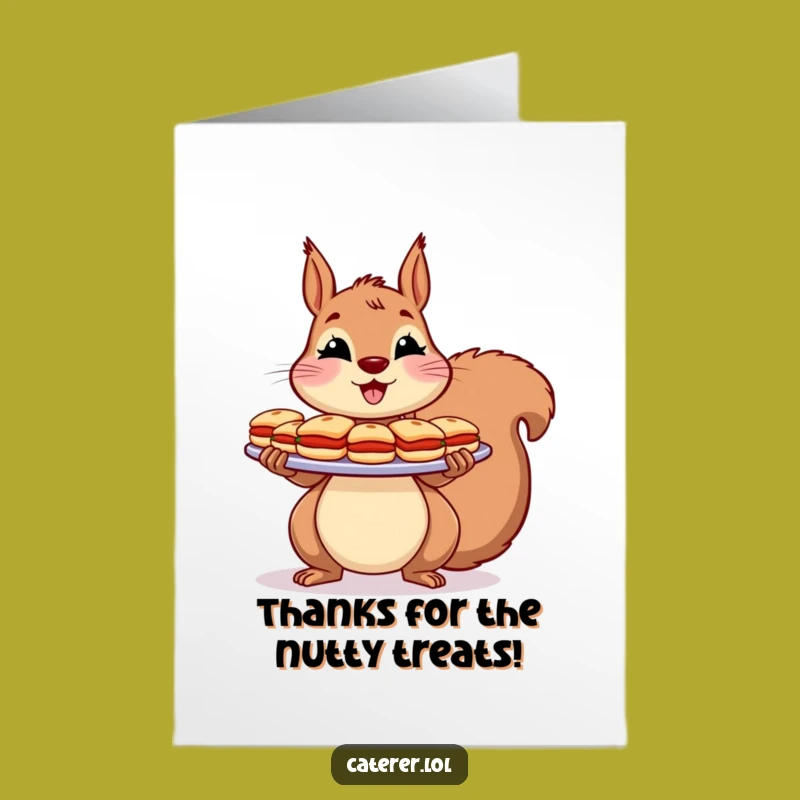 Free Printable Thank You Card: Squirrel Host, Tiny Sandwiches, Instant Download